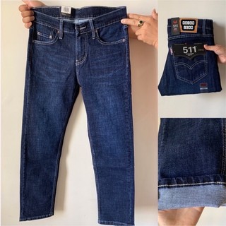 Quần jean nam VNXK ống đứng- jean co giản- xanh đậm Hải An Jeans
