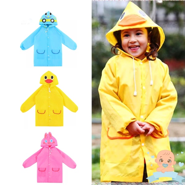 áo mưa trẻ em cho bé trai bé gái 2 tuổi 3 tuổi 7 tuổi xuất Nhật hình thú vui nhộn