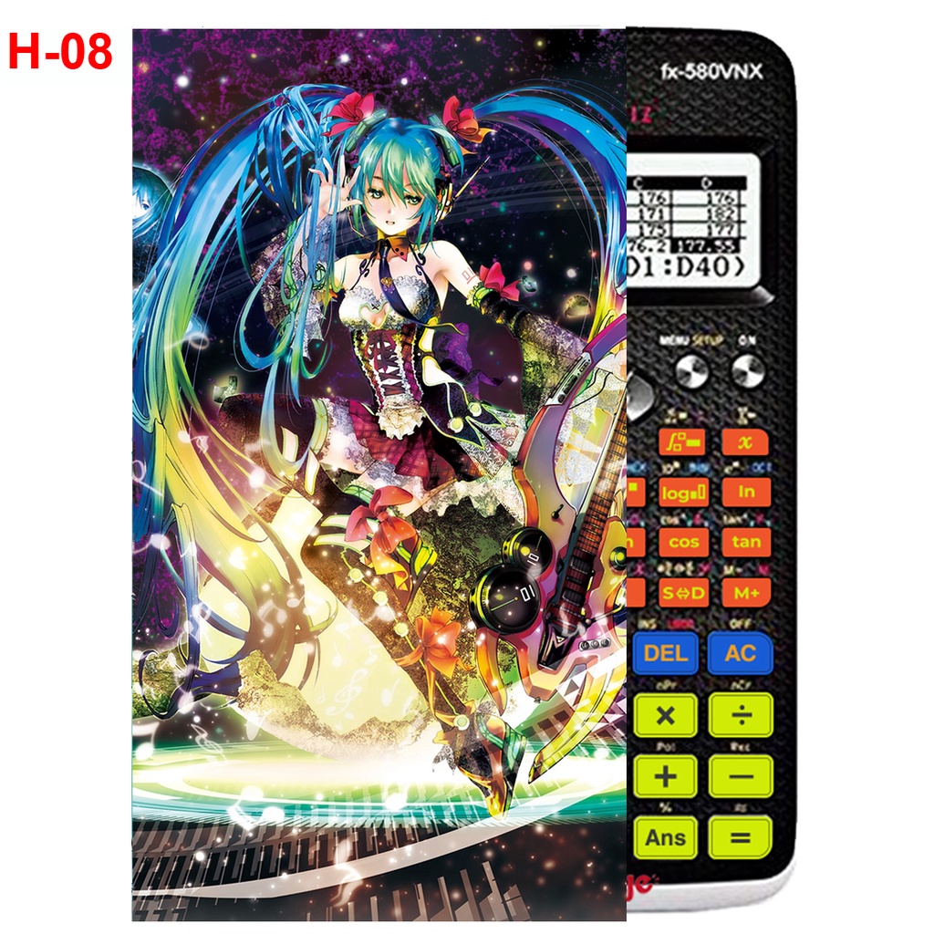 Decal Máy tính CASIO fx570, fx580...anime Vocaloid nhân vật Hatsune Miku