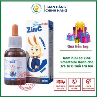 Siro kẽm Chelate hữu cơ Smartbibi Zinc hỗ trợ tăng đề kháng, cải thiện biếng ăn, chậm lớn ở trẻ Dược Khánh An D37