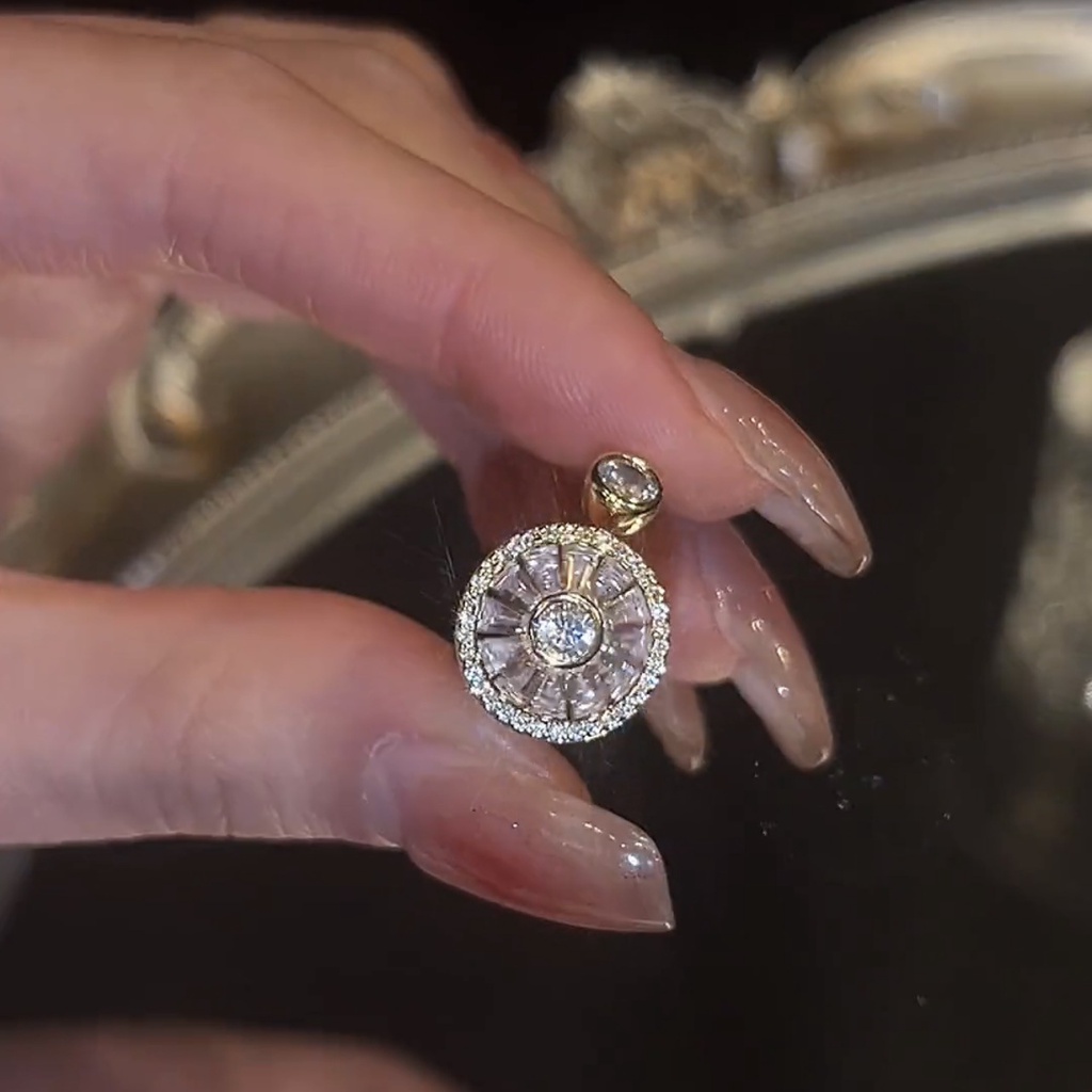 Nhẫn Hở Đính Đá zircon Tròn Lấp Lánh Sang Trọng Thời Trang Cho Nữ