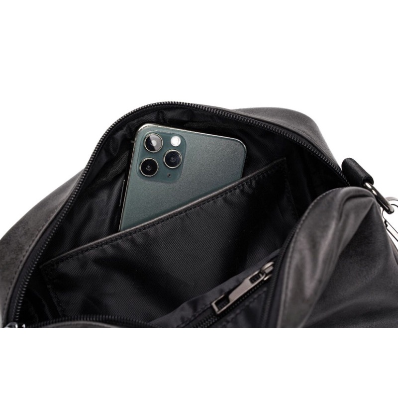 Túi đeo chéo da xám