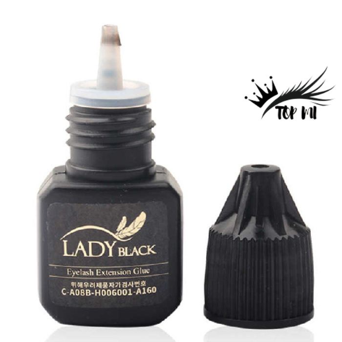 Keo nối mi LADY BLACK chính hãng siêu bám keo an toàn dễ sử dụng TOPMI