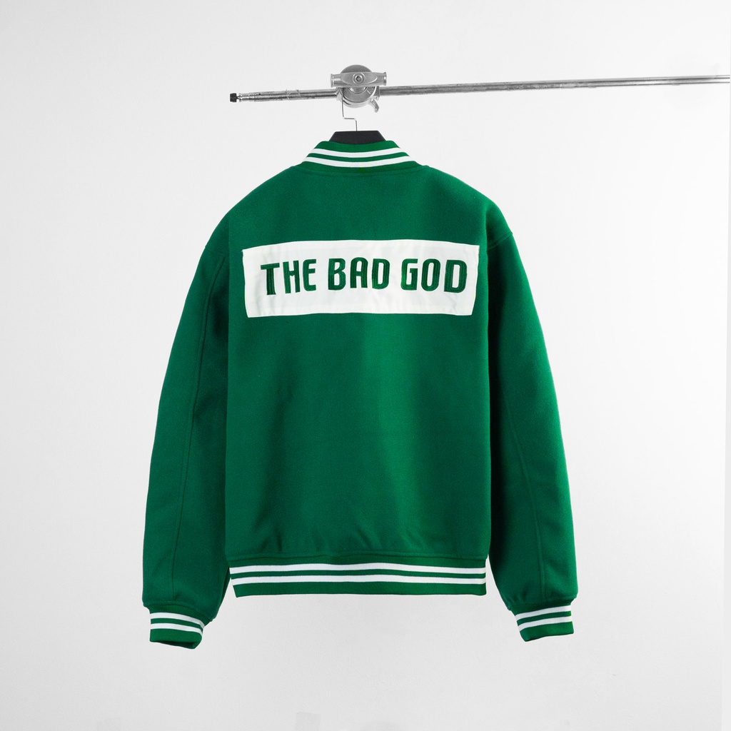 Áo khoác bomber varsity jacket The Bad God Signature - Xanh lá