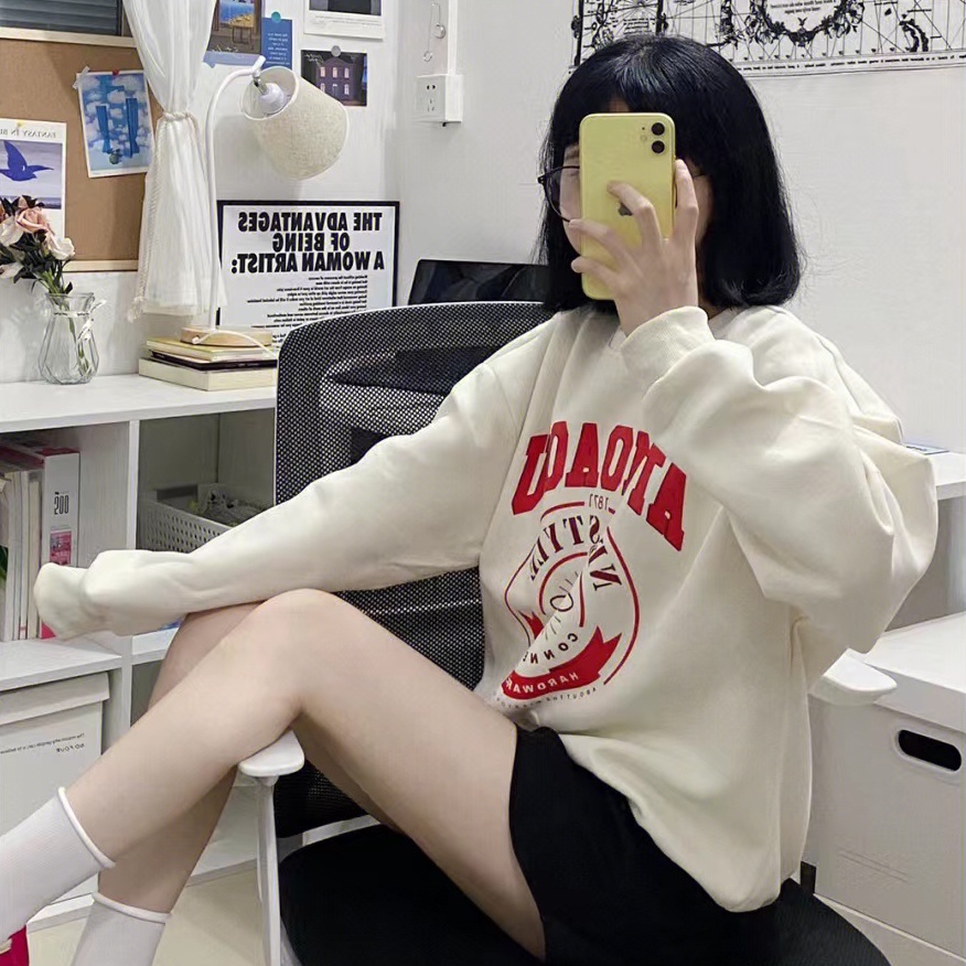 NRVP Mới Áo Thun Tay Dài Dáng Rộng In Chữ Phong Cách Hàn Quốc 2023