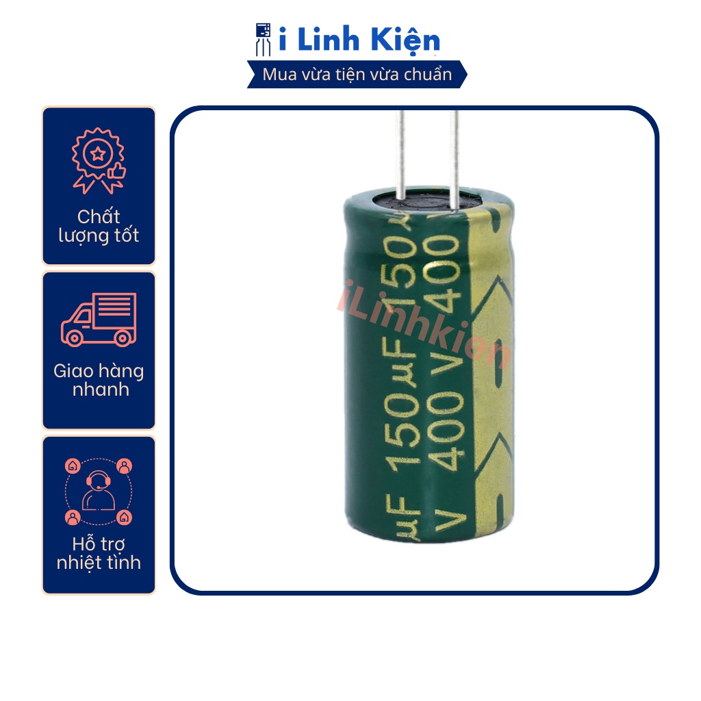 Tụ hoá 150UF 400V tần số cao chính hãng JCON