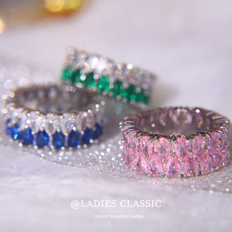Nhẫn Đính Đá Zircon Sang Trọng Thời Trang Cao Cấp