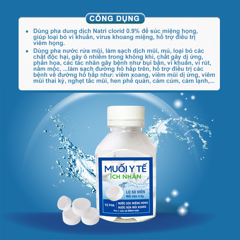 Bộ Bình Vệ Sinh Mũi Họng Và Viên Muối Ích Nhân Hỗ Trợ Giảm Xoang An Toàn Và Tiện Lợi