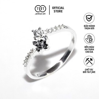 Nhẫn bạc nữ s925 bạc ý hồ điệp đính đá - t&t jewelry cao cấp nn054
