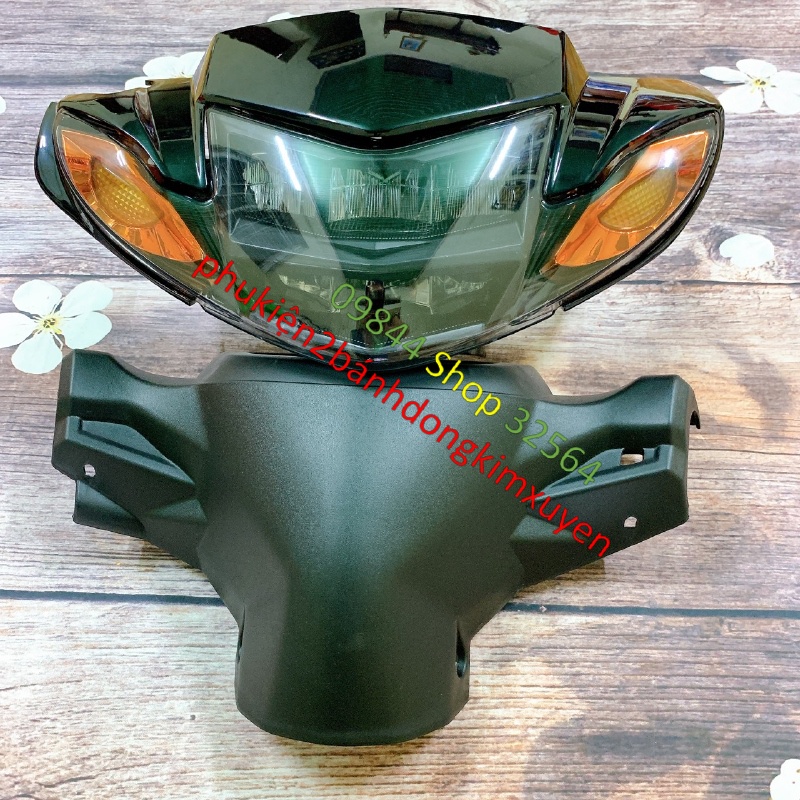 ỐP đầu SIRIUS COMBO 3 món: ốp đầu, gáy đen và pha đèn Sirius helo led 2 tầng  siêu sáng màu ĐEN