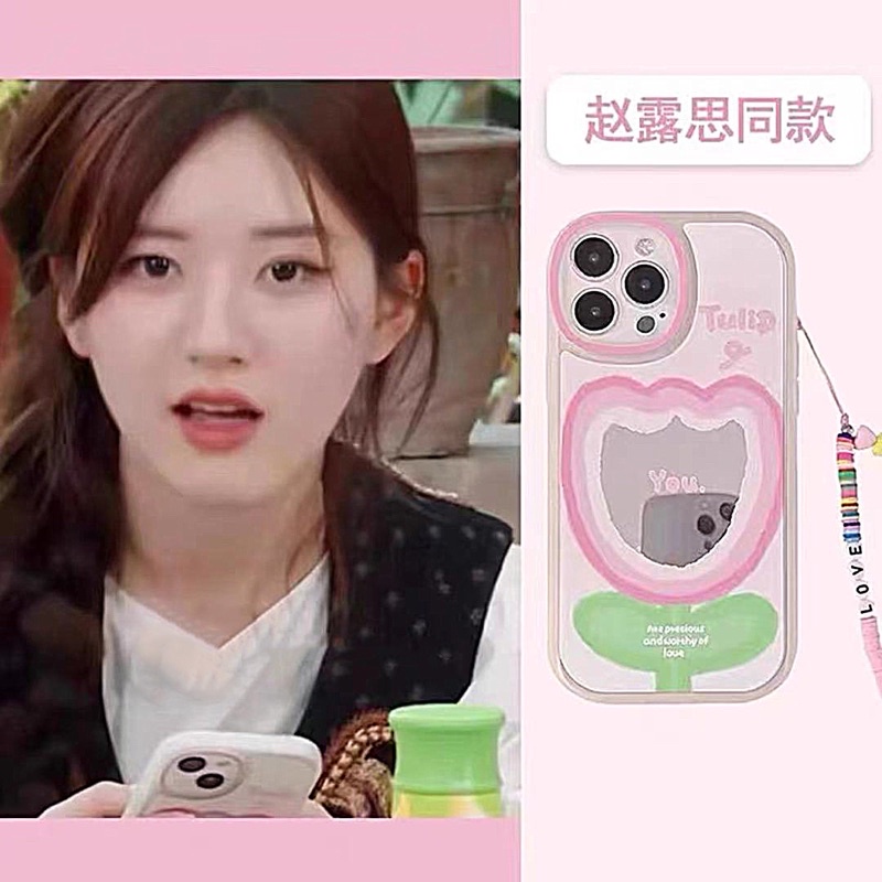 Ốp iphone14 ip14promax vỏ điện thoại iphone13pro max apple 12 kèm chain X gương 14 hair thế hệ 11