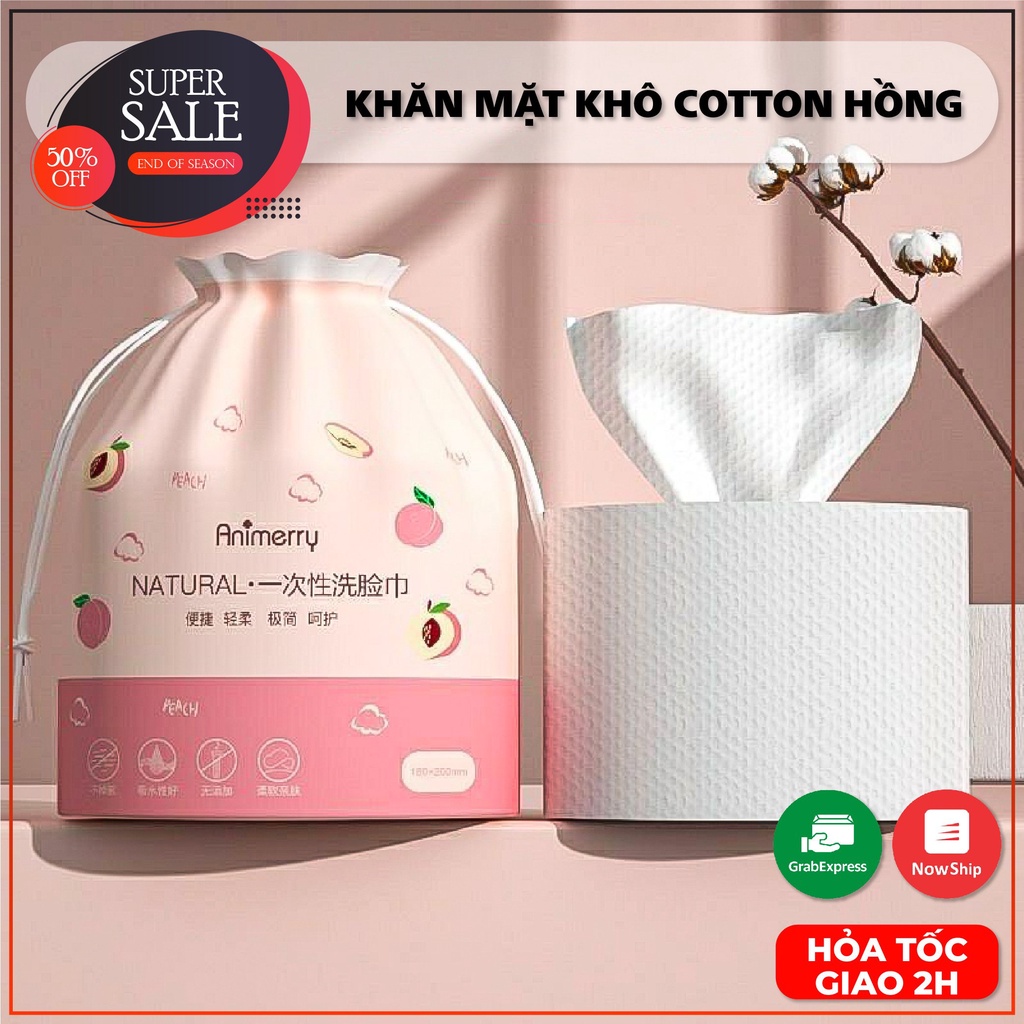 Khăn lau mặt khô tẩy trang đa năng YAGOONA cotton cao cấp YGN01 ( kèm túi )