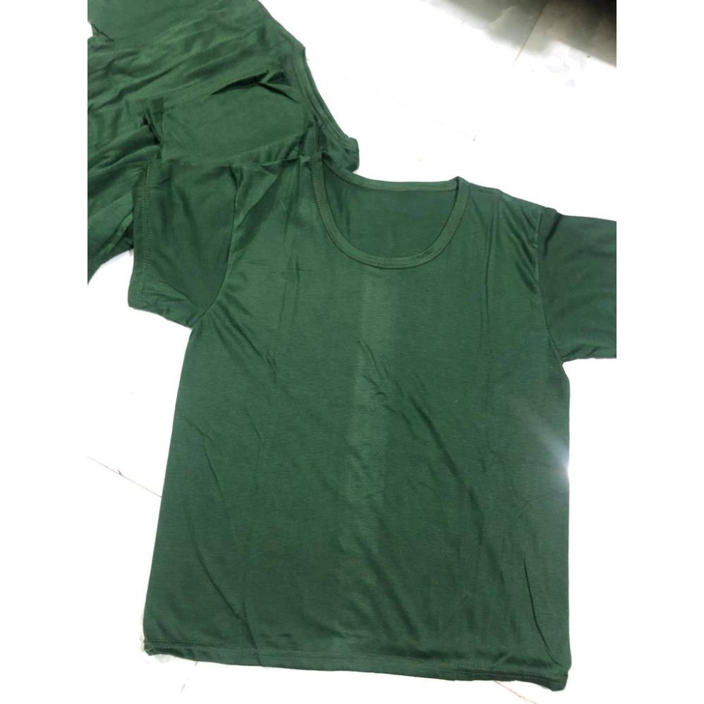 Áo Thun Trơn Lót Màu Xanh Rêu , Áo Phông Xanh Lá Vải Cotton đẹp giá sỉ !