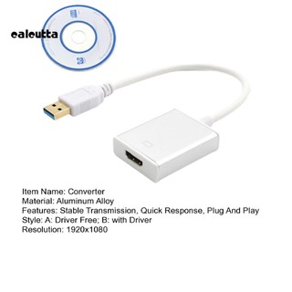 Cáp ChuyểN ĐổI TíN HiệU USB 3.0 Sang HDMI