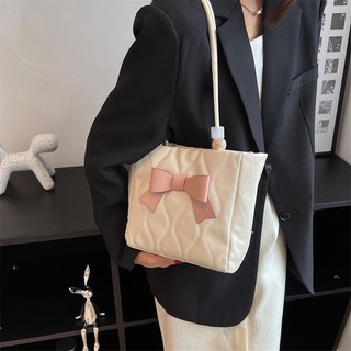 Túi tote túi đeo chéo nữ bằng da cỡ lớn phối nơ xinh xắn