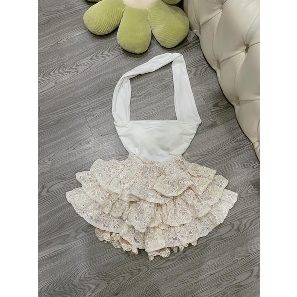 Set hot girl áo chéo cổ cv ren