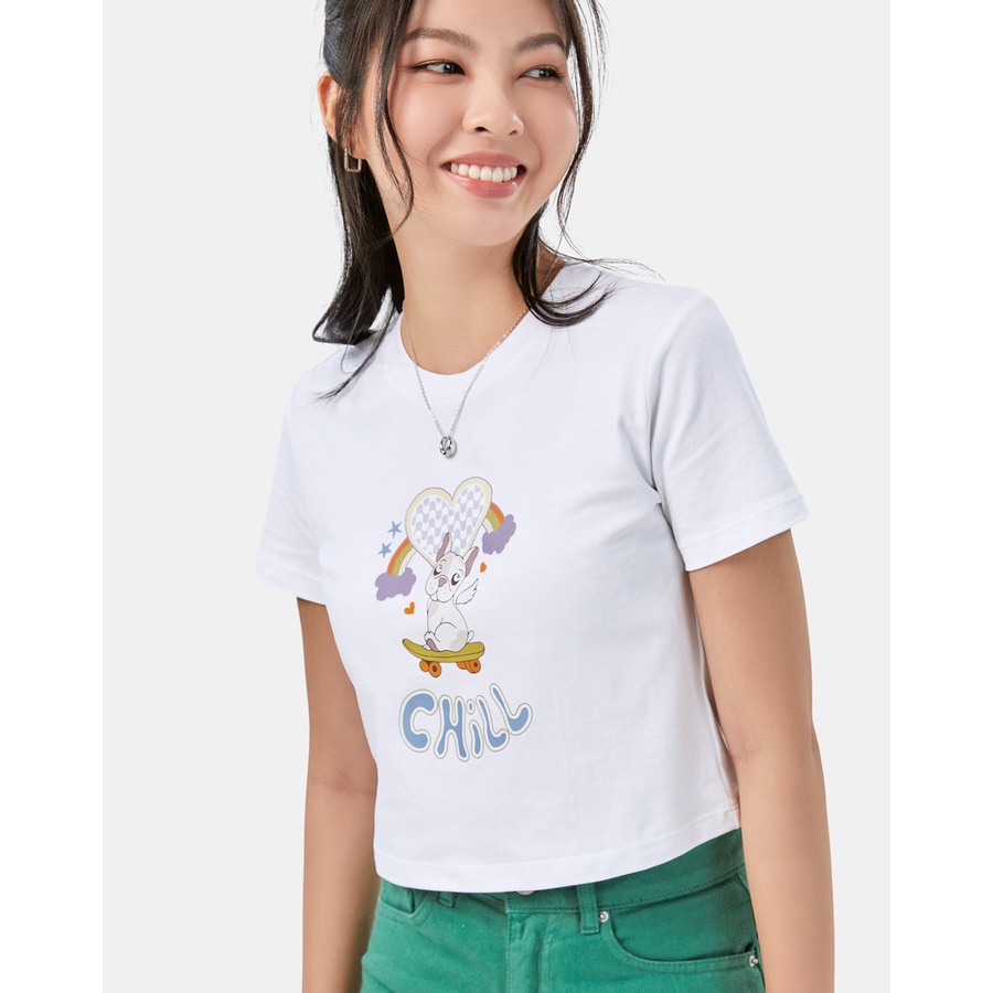 Áo Thun Thời Trang JUNO Crop-Top Pet Chill JNATH032