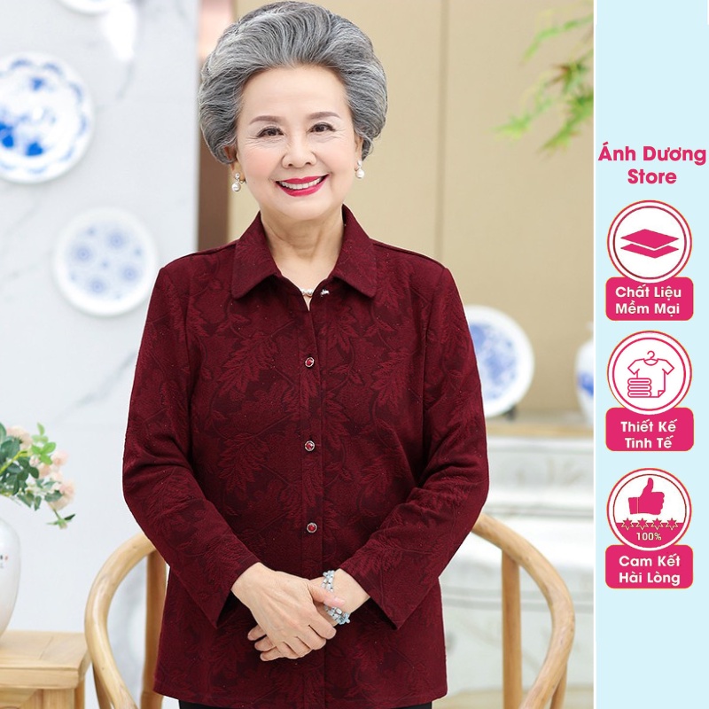 Áo Kiểu Trung Niên  Co Giãn 4 Chiều - Dáng Suông Rộng Tay Lỡ Tặng Mẹ