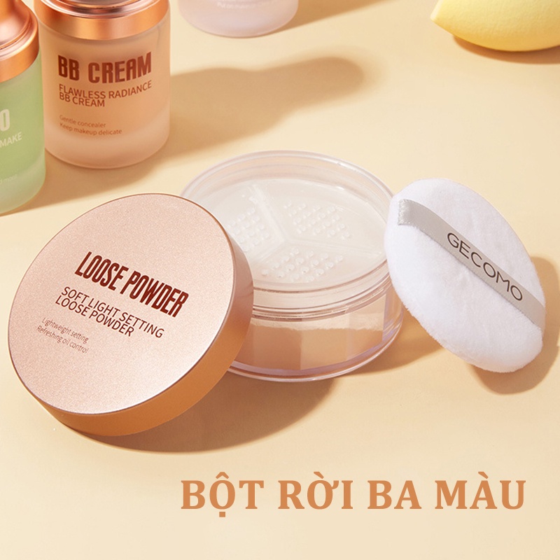 [HCM] Bộ mỹ phẩm 4 món gồm kem nền + kem nền dạng lỏng + Phấn phủ + trứng làm đẹp-GM-T4