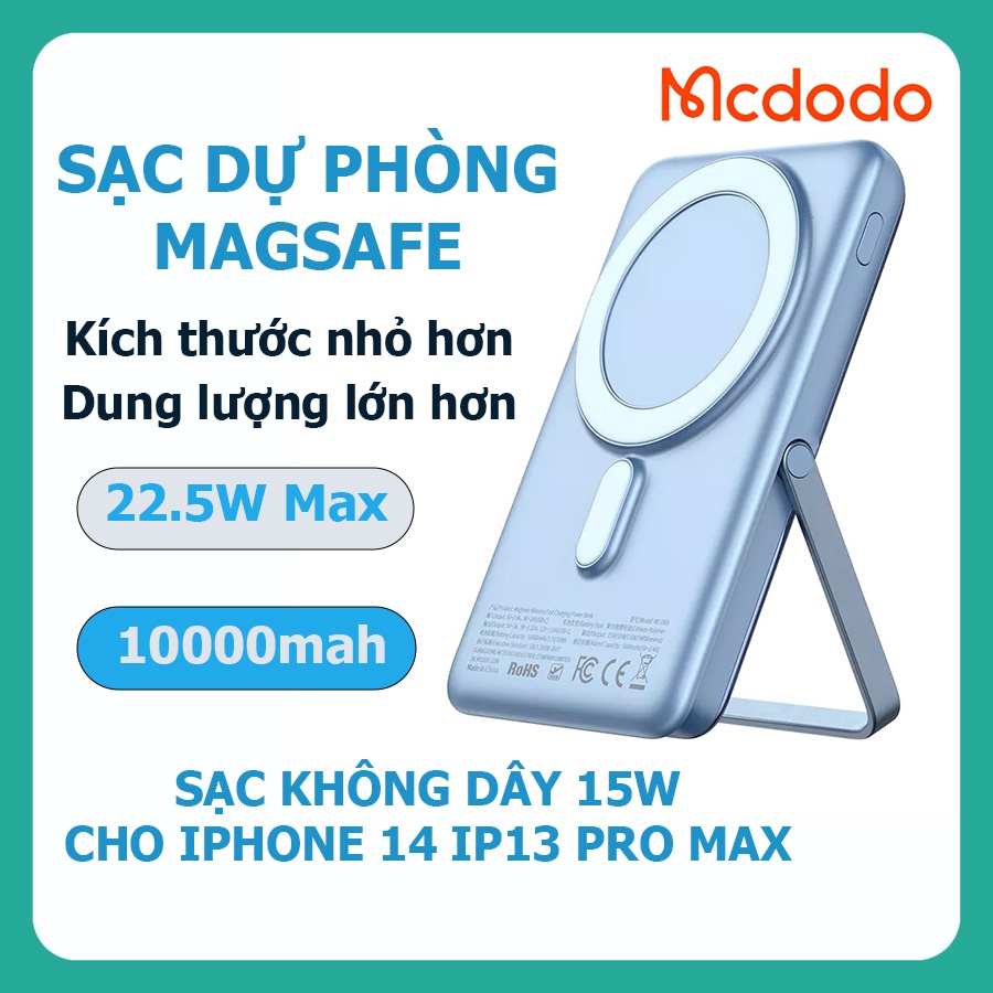 Sạc dự phòng 10000mah tích hợp magsafe cho iphone, Samsung, Huawei