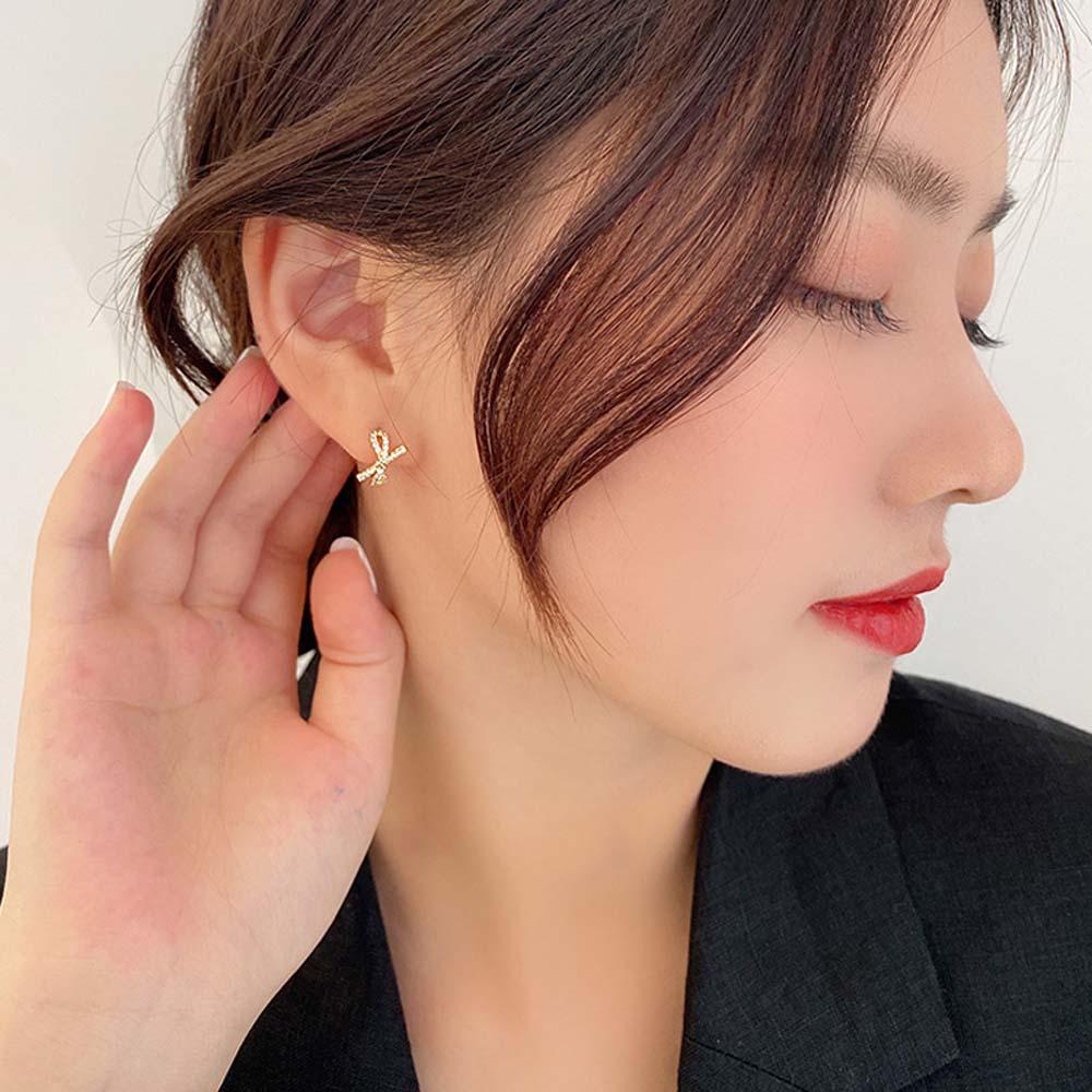 Khuyên Tai Vòng Gắn Nơ Thời Trang Hàn Quốc Cho Nữ