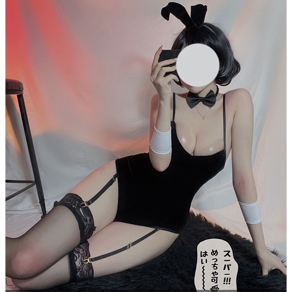 Cosplay thỏ ngọc anime nhung dễ thương kèm garter nịt tất sexy bodysuit set ngủ liền thân có đuôi bonita gợi cảm N737 | BigBuy360 - bigbuy360.vn