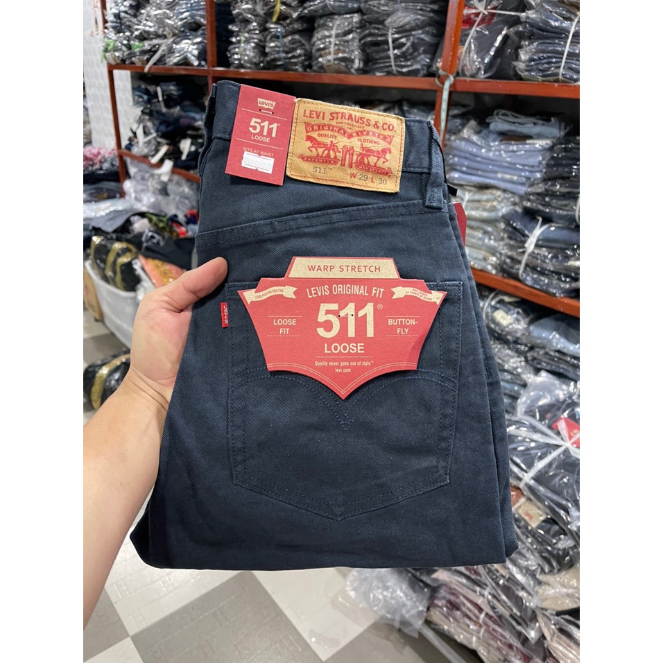 Quần Kaki Nam Màu Xanh Quần Kaki Jean nam dáng ôm đứng, Chất vải co giãn thoáng mát