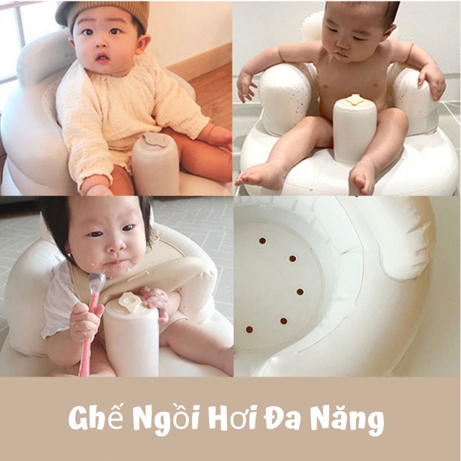 Ghế Hơi Tập Ngồi Cho Bé  Aguard - BB2, Ghế Ngồi Ăn Dặm Bơm Hơi Tự Động Chống Ngã Cao Cấp Phong Cách Hàn Quốc