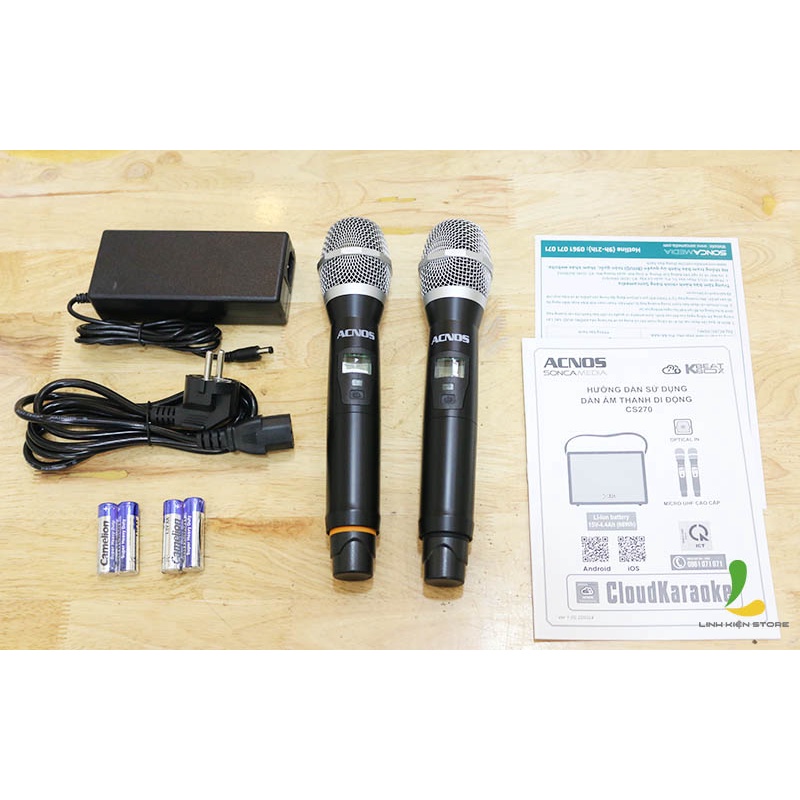 Loa kéo HOSAN CS270 thùng gỗ kết nối bluetooth tặng kèm micro không dây