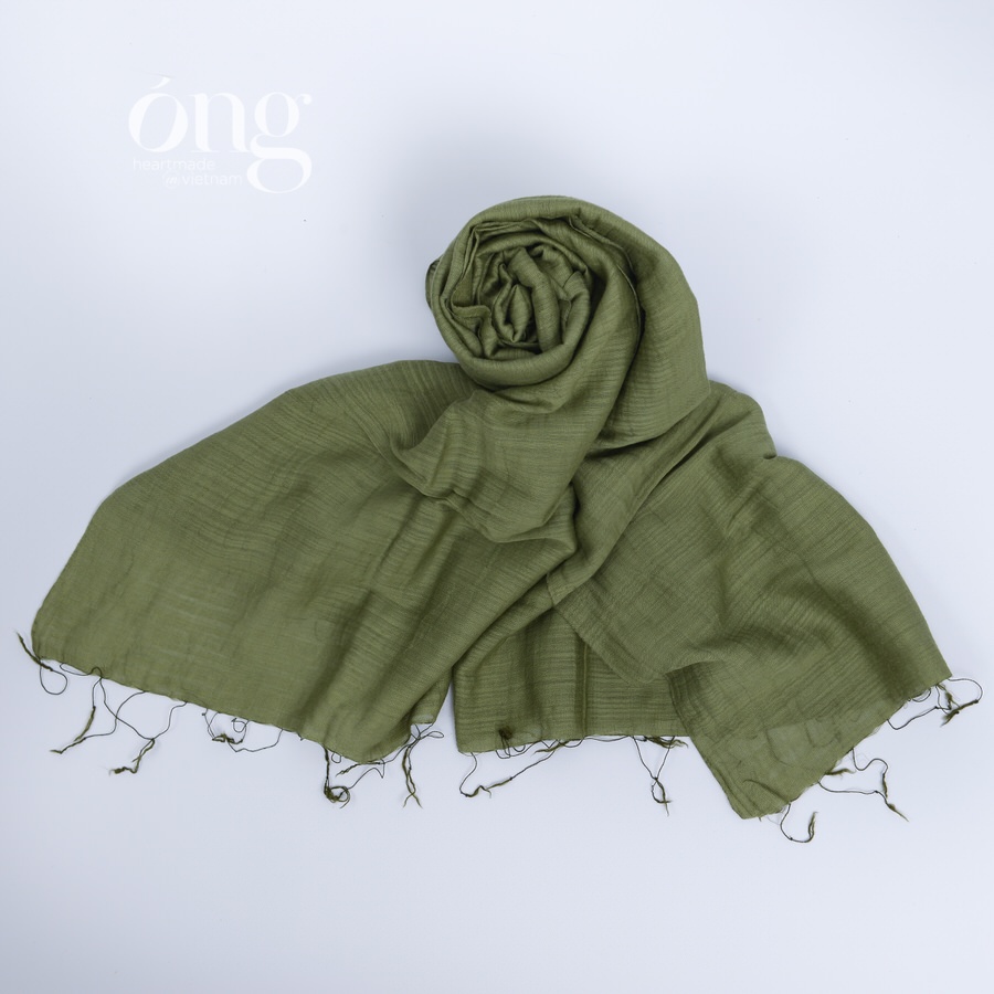 Khăn choàng nữ mềm nhẹ -Óng Silk - 50% Silk 50% Cotton mềm mịn- Màu mới Thu Đông 2022- Nhuộm màu an toàn Không Azo- Viet