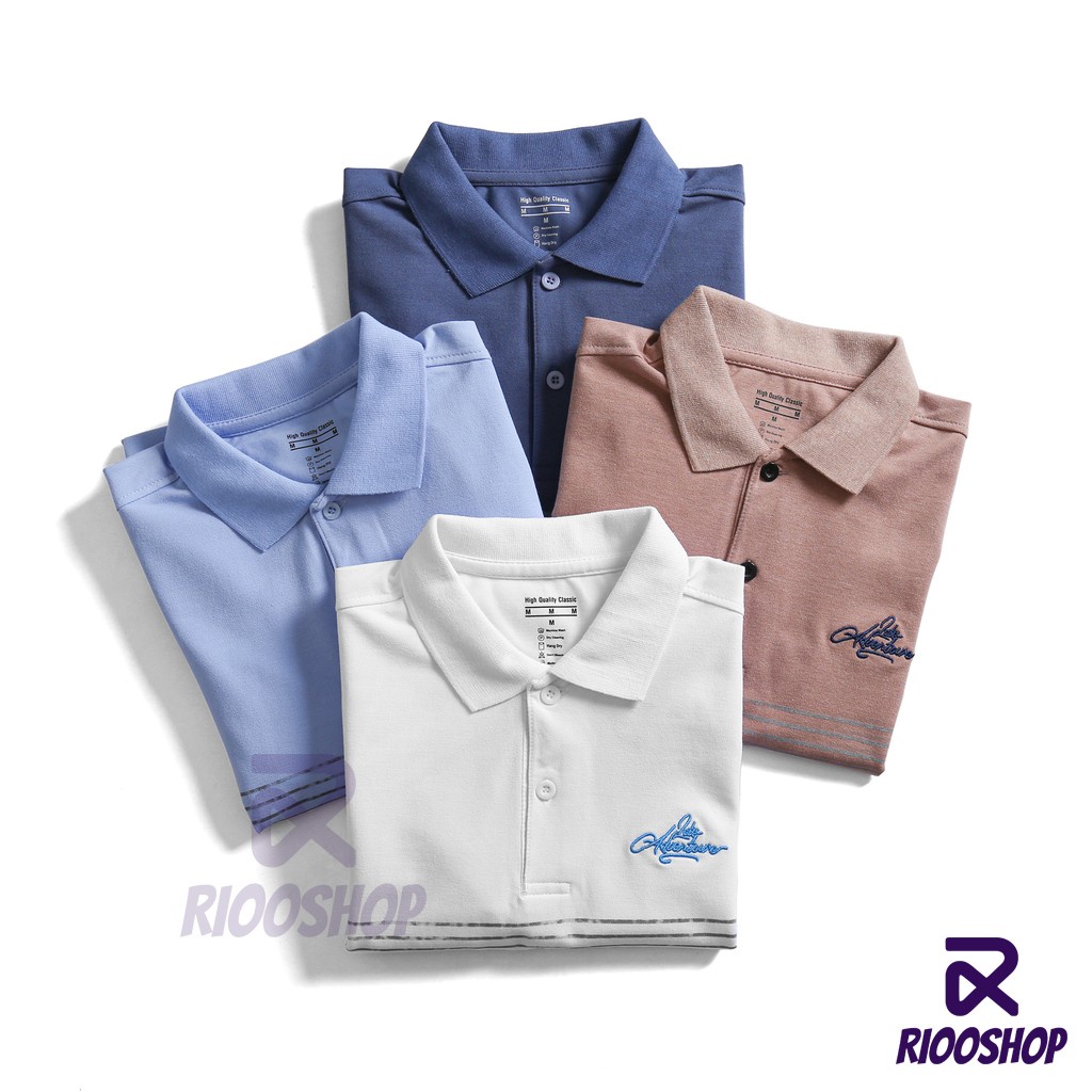 Áo thun nam polo, áo thun nam có cổ polo phối sọc ngang vnxk cộc tay, có size lớn, đẹp, vải dày, basic RIOOSHOP RSP056