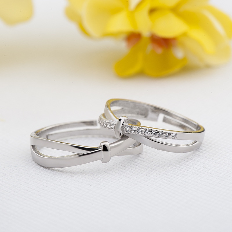 Nhẫn Đôi Bạc Dreamsilver, Nhẫn Cặp Embrace You Chỉnh Được Size ND004