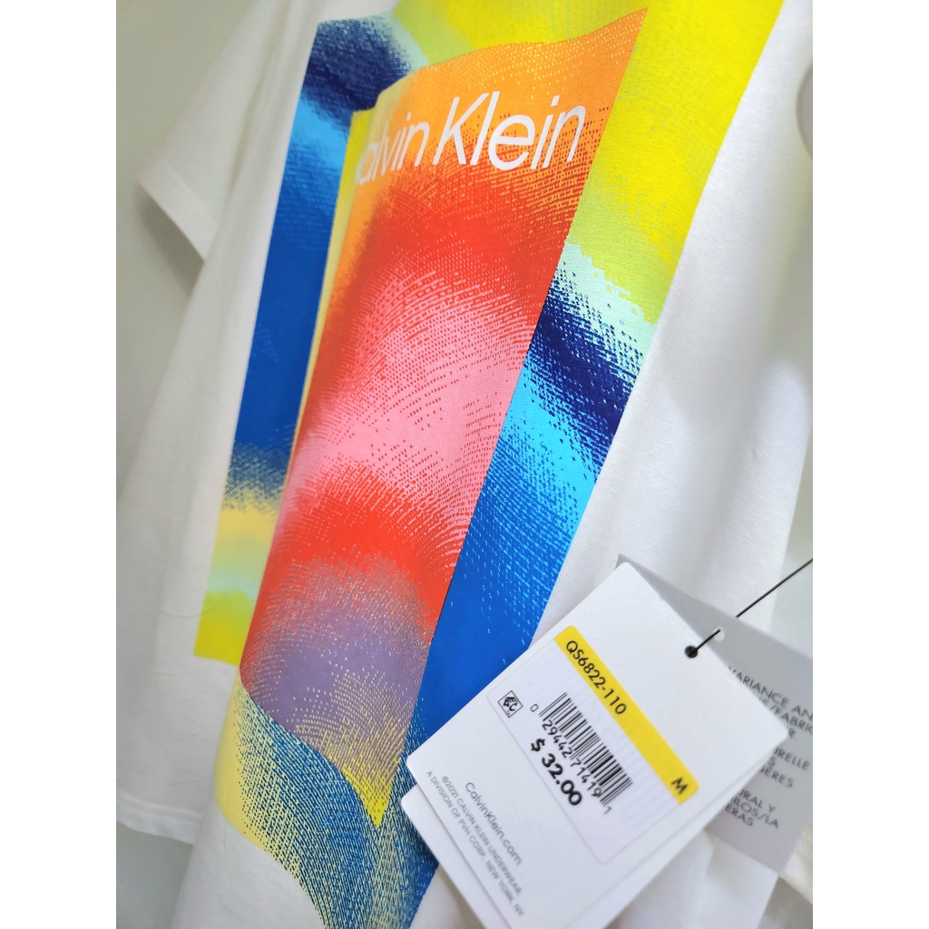 Calvin Klein Áo Thun Nam Trắng Cổ Tròn