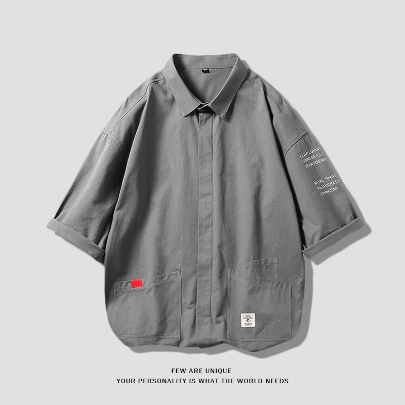 Áo Sơ Mi Cotton Mỏng Tay Lửng Dáng Rộng Thời Trang Mùa Hè Cho Nam