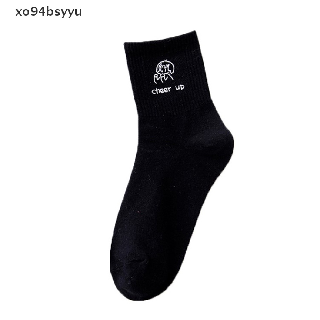 Vớ Cotton Cổ Vừa Màu Trơn Họa Tiết Hoạt Hình Vui Nhộn Thời Trang Xuân Hè Dành Cho Nữ Xo94Bsyu
