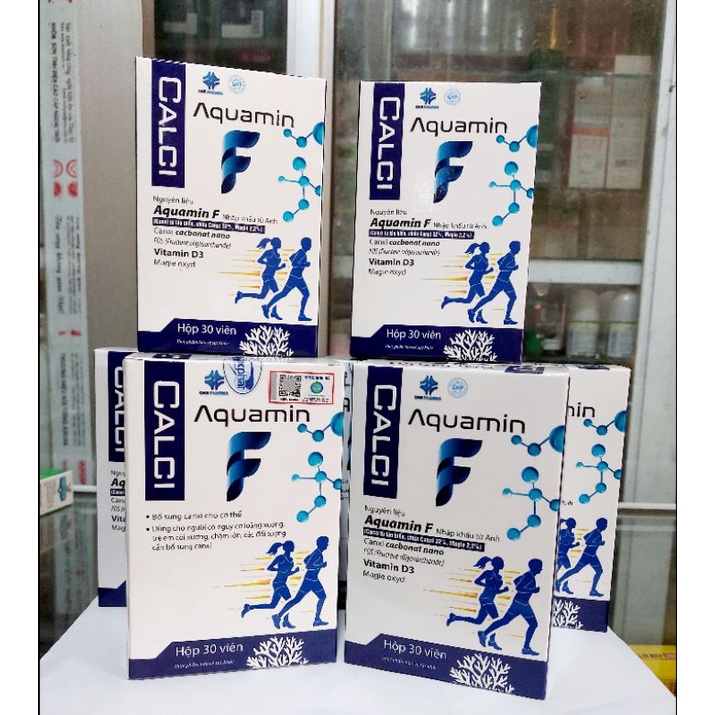 CALCI Aquamin Hộp 30 Viên_Bổ Sung Calci_Vitamin D3_Magie oxyd_Canxi Cacbonat nano Cho Cơ Thể_ Trẻ Em Còi Xương Chậm Lớn