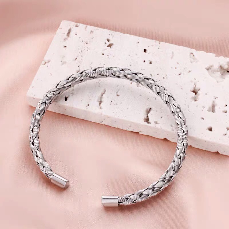Vòng Tay Nam Unisex Lắc Tay Curin Thời Trang Vòng Tay Nam Nữ Astaaccessories Màu Bạc Titan - Vòng Đeo Tay Curin