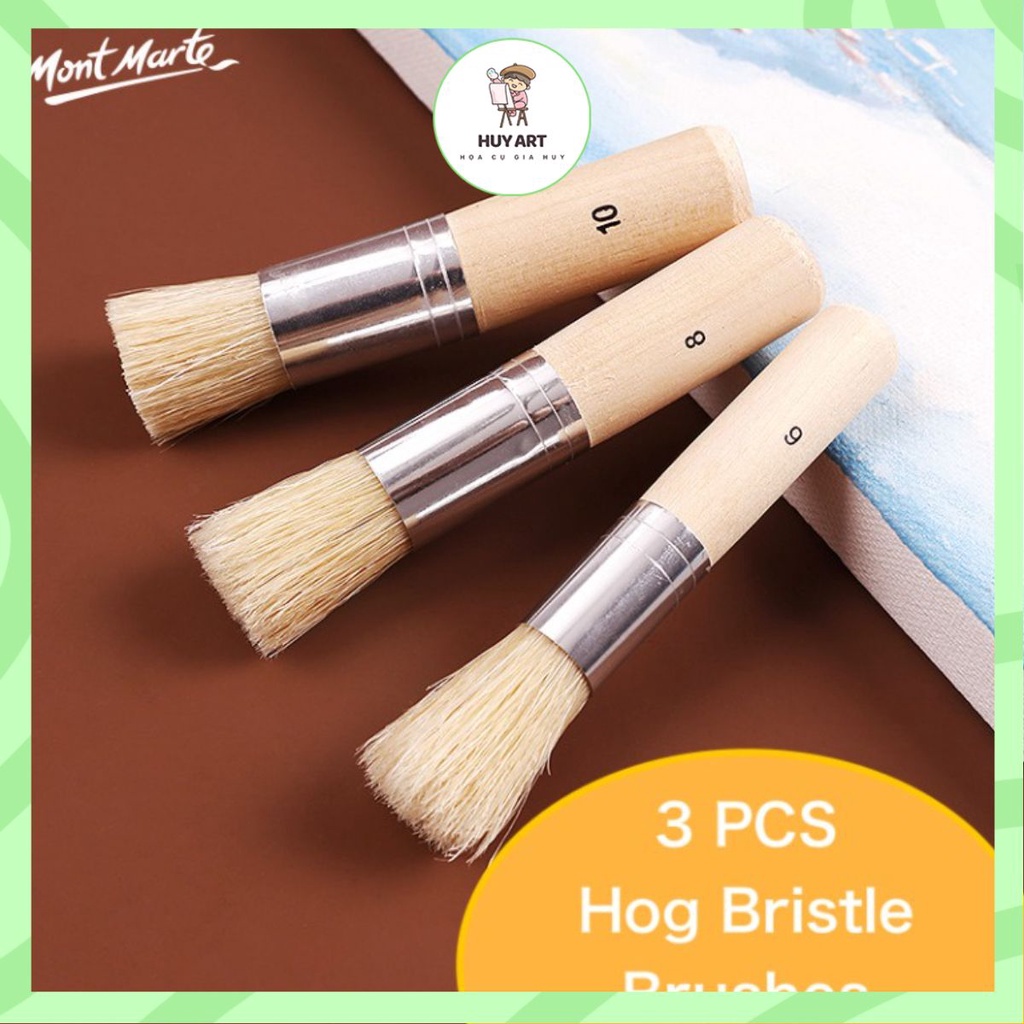 Cọ bộ Mont Marte MAA0021 ( Bộ 3 cây cọ Stencil số 6,8,10 )