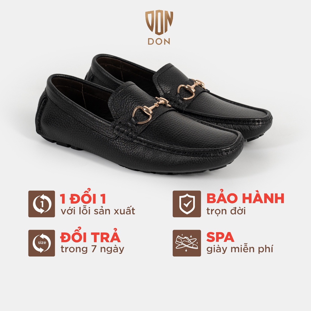 Giày Lười Nam Da Bò DON ITALO, Đế Khâu, Nhẹ, Mềm, Êm, Mát  , Bảo Hành Trọn Đời