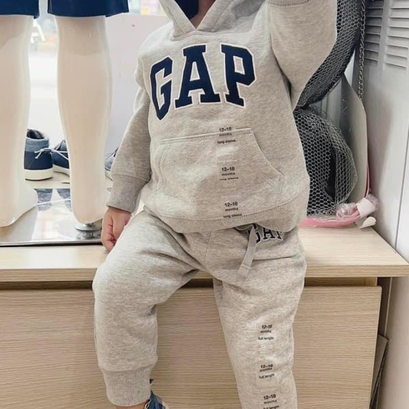 Đồ bộ bé trai bé gái thu đông GA chất nỉ tàu dày dặn không xù có mũ cao cấp hàng xuất dư Xiaomimi E2.097.08