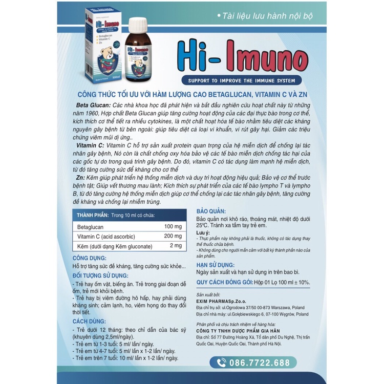 Hi Imuno.Siro giúp bé tăng đề kháng,tăng miễn dịch tự nhiên.giảm ốm vặt tăng cường sức khỏe