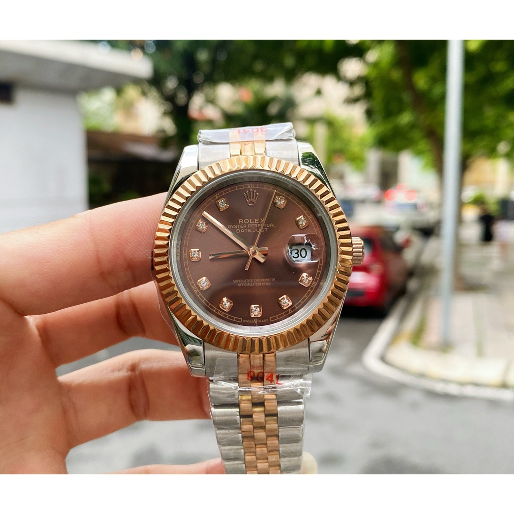 Đồng hồ nam Rolex DateJust 41mm máy cơ Miyota Nhật cao cấp, khung thép không gỉ 904l