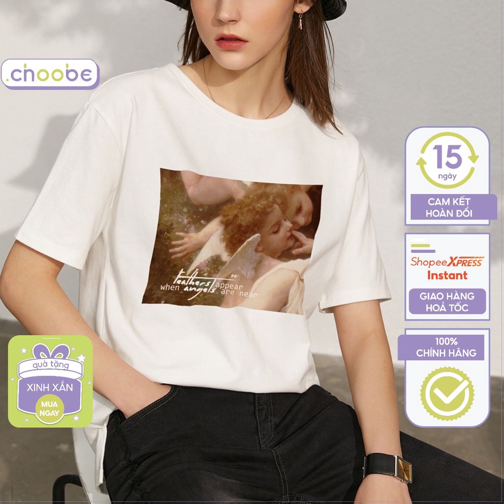 Áo thun tay lỡ Choobe phông unisex nam nữ đẹp form rộng cotton oversize ulzzang màu Trắng A24