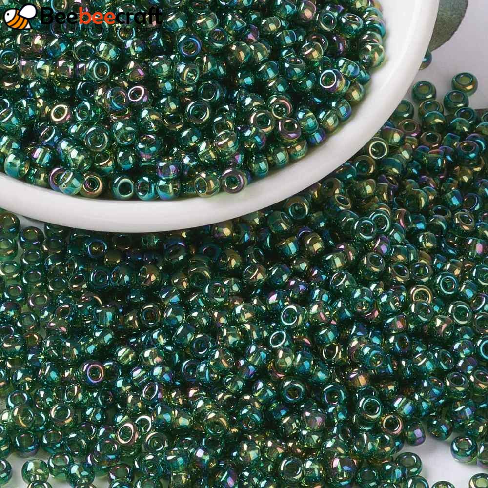 Set 10 Hạt Xỏ Lỗ Tròn 8 / 0 (RR288) AB 3mm: 1~1.1mm Khoảng 422~455 Cái / 10g