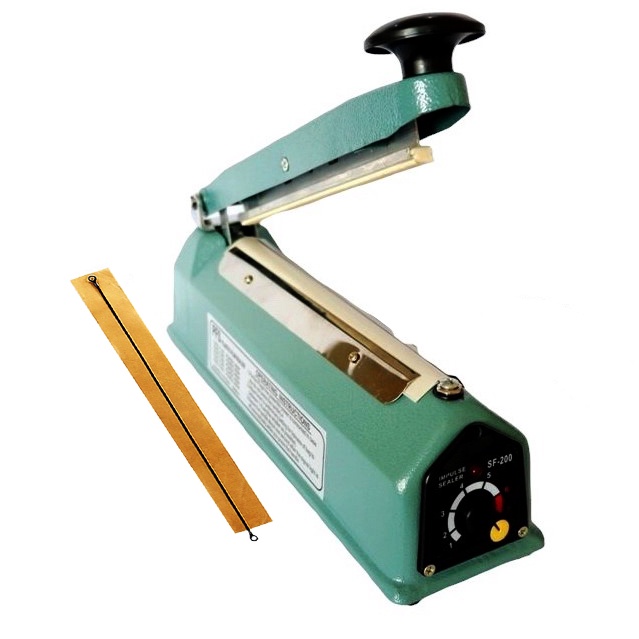 máy hàn miệng túi 20cm Vinhkhang-shop vỏ sắt sơn tĩnh điện - hàn khỏe; túi Zip, túi craft, túi lọc trà, túi nhựa nilon