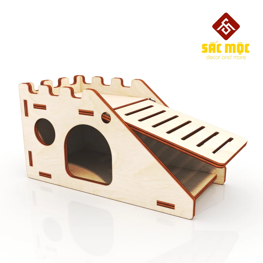 Mô Hình Nhà Cầu Thang #16 Gỗ Lắp Ráp Cho Chuột Hamster Size 17*8*9 cm