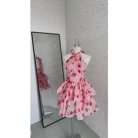 Bel Ange - Đầm voan tơ cổ yếm 2 tầng ROSE Dress
