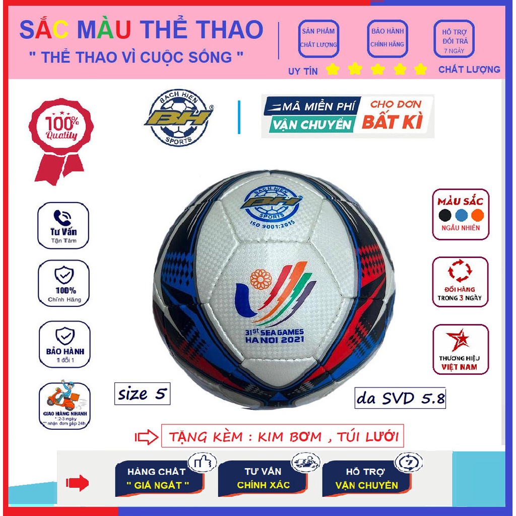 Quả bóng đá BÁCH HIỀN , Size 5 da SVD5 8.26 , Tiêu chuẩn thi đấu sân cỏ nhân tạo , sân cỏ tự nhiên 7 người , 11 người