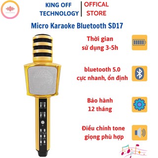 ⚡FREE SHIP⚡ Micro Karaoke SD-17 Mic Hút Nhạc To Bluetooth 3.0b hỗ trợ ghi âm không dây