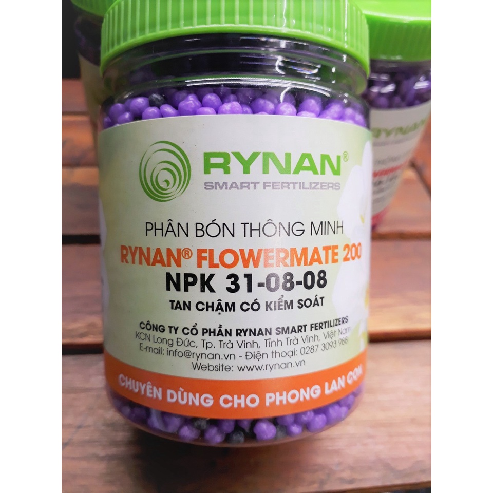 Phân bón thông minh Ryan Flowermate 200 NPK 31-08-08 , 210 NPK 22-10-10 , 220 NPK  12-12-20, hủ 150g